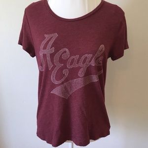 Large A EAGLE Burgundy Favorite T Graphic Shirt